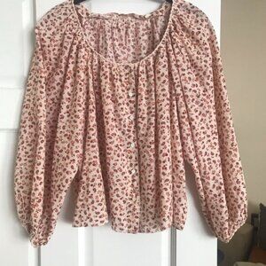 DOEN Jacqui Blouse Top rust songbird paisley Sz Small